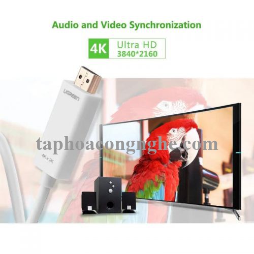 Ugreen 10455 3M màu Đen Cáp chuyển đổi Mini DP sang HDMI hỗ trợ phân phải 4K x 2K MD101 30010455